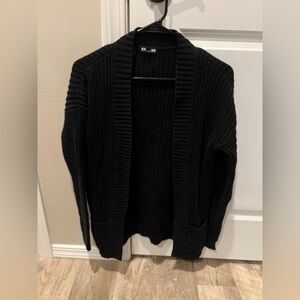 Express Black Ribbed Cardigan Sweater